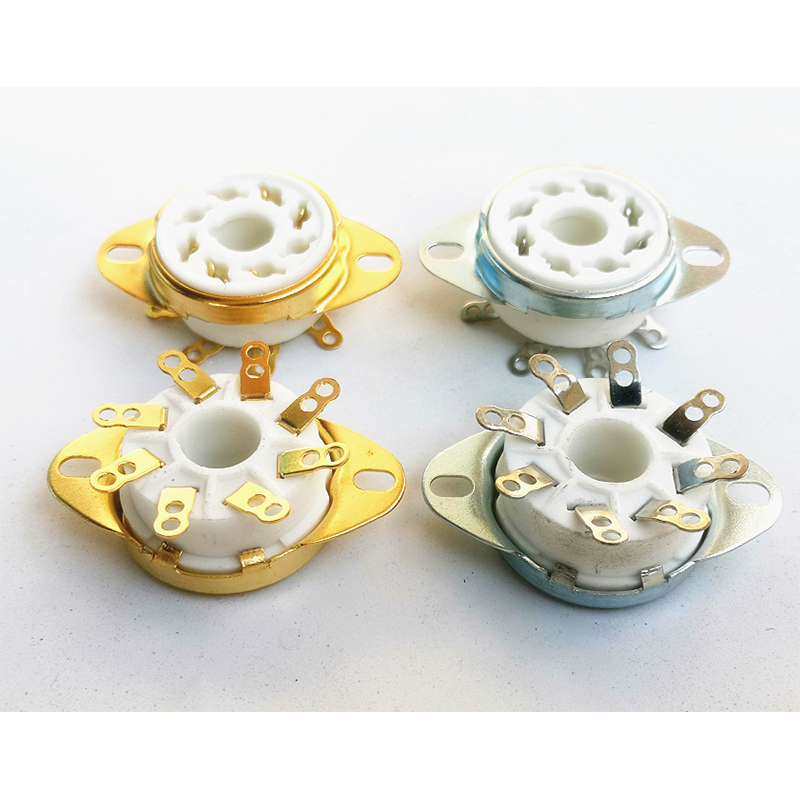 1PC Tin plated 8PIN Tube Socket Ceramic GZC8-Y-6 Valve Tube Base KT88 6550 EL34 6SN7 5Z3P Vacuum Tube Amplifier Vintage Audio HIFICeramic Tube Socket