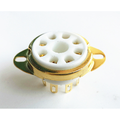 1PC Silver Gold plated Back Mounting 8Pin Ceramic Tube Socket Valve For KT88 6550 EL34 6SN7