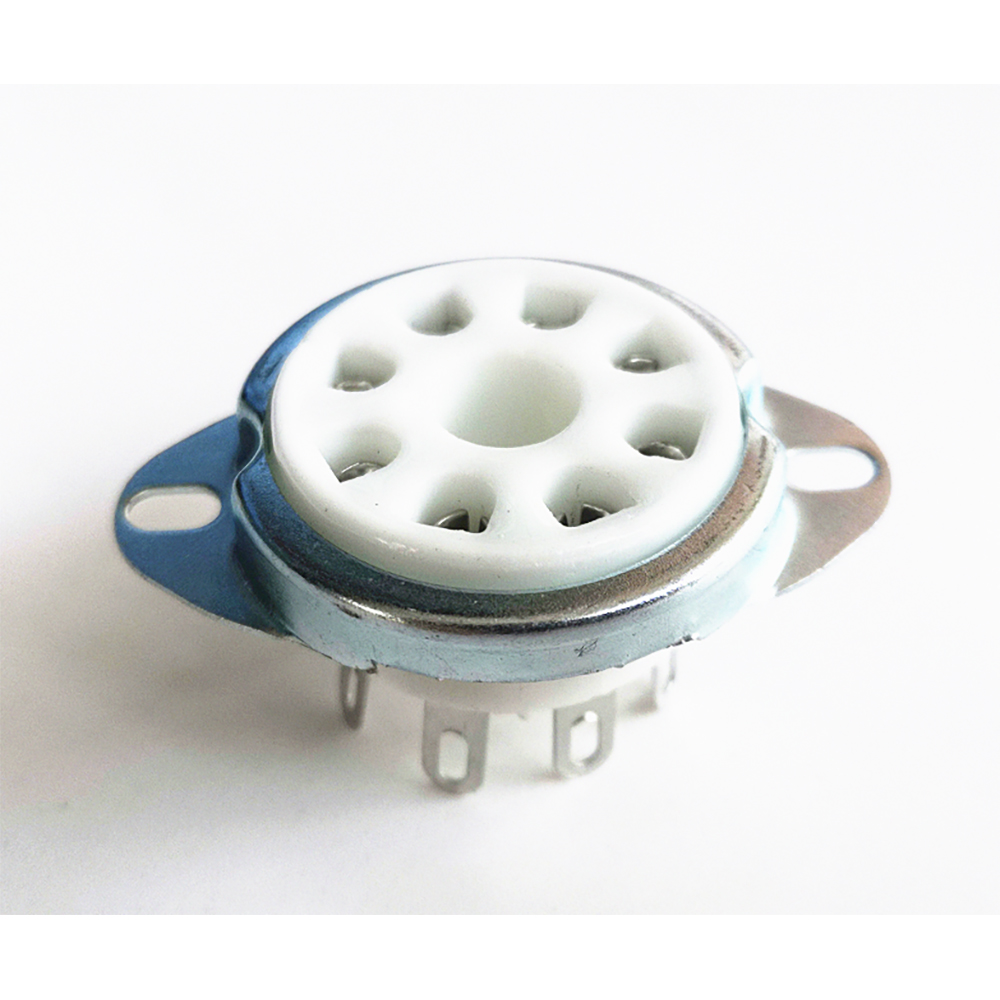 1PC Silver Gold plated Back Mounting 8Pin Ceramic Tube Socket Valve For KT88 6550 EL34 6SN7