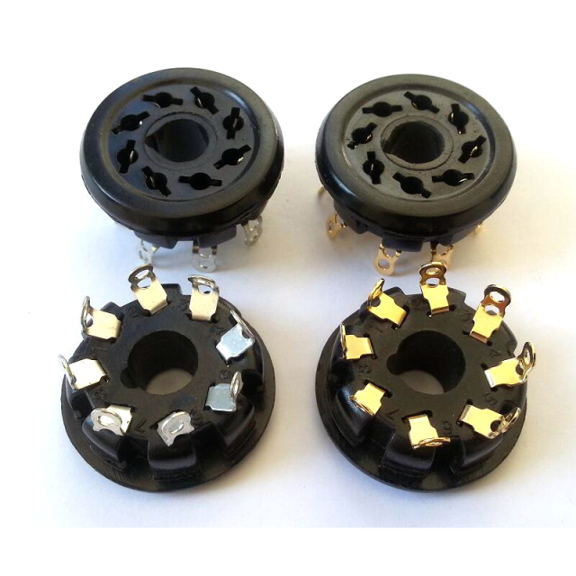 1PC Silver Gold plated 8Pin Bakelite Tube Socket S8WPI-G Valve For KT88/6550/EL34 6L6
