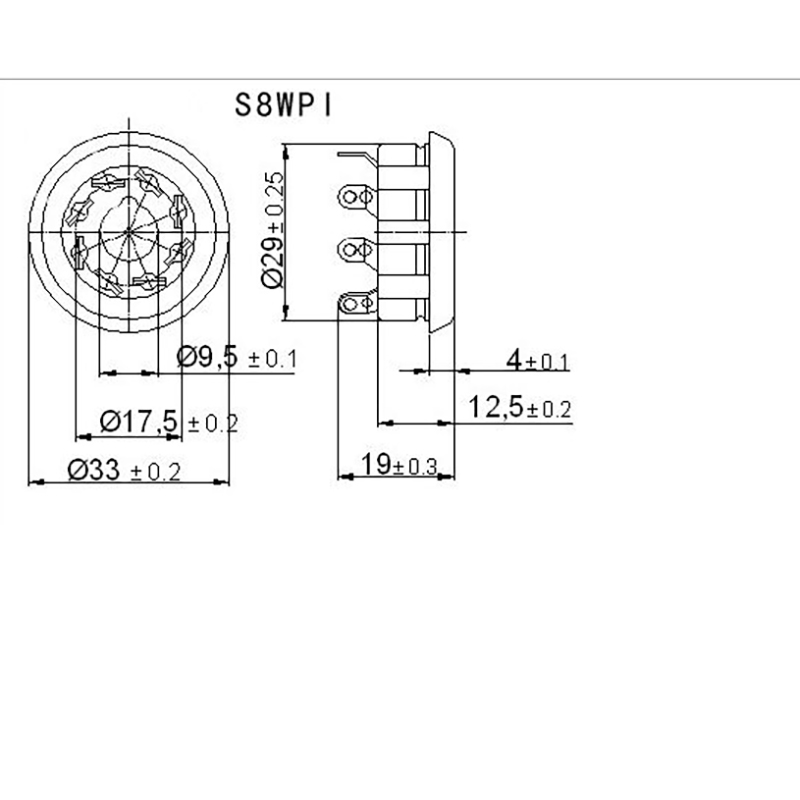 1PC Silver Gold plated 8Pin Bakelite Tube Socket S8WPI-G Valve For KT88/6550/EL34 6L6