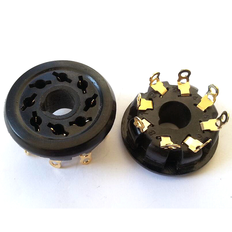 1PC Silver Gold plated 8Pin Bakelite Tube Socket S8WPI-G Valve For KT88/6550/EL34 6L6