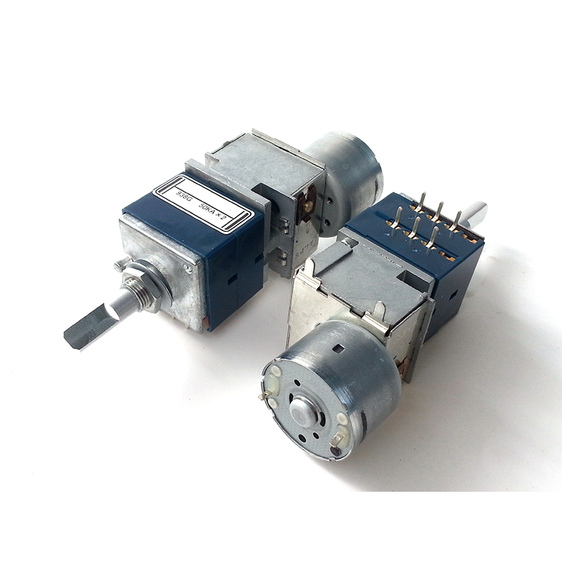 ALPS RK27 Motor Potentiometer Double 5K 10K 50K 100K 6pins HIFI DIY Half Round shaft
