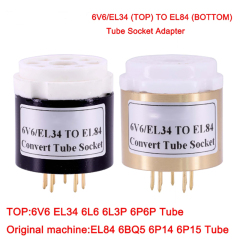 1PC 6V6 TO EL84 EL34 TO EL84 6BQ5 6P14 6P15 Vacuum tube socket adapter converter Copper shell+CMC PTFE Socket D