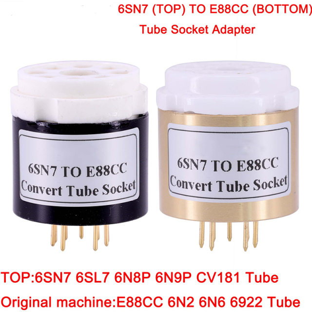 1PC CV181 6SL7 6N8P 6N9P 6SN7 TO ECC88 E88CC 6DJ8 6N2 6922 DIY Audio Vacuum Tube Amplifier Convter Copper shell+EIZZ PTFE Socket C