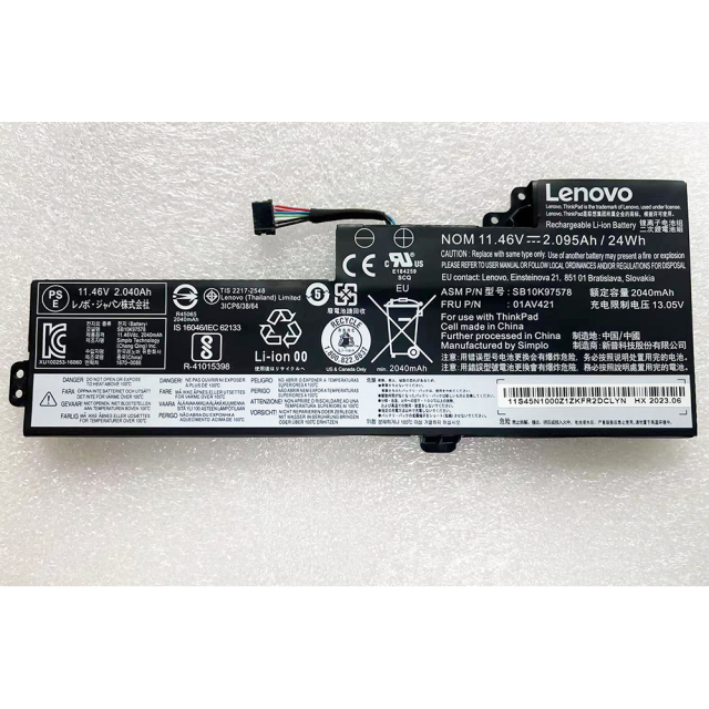 24Wh 01AV421 01AV419 Laptop Battery Replacement for Lenovo ThinkPad T470 T480 A475 A485 TP25 Series