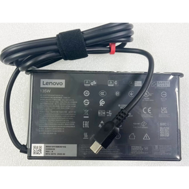 USB-C 20V 6.75A 135W ADL135SDC3A AC Adapter For Lenovo ThinkPad P/N:SA10R16963 FRU:5A10W86296