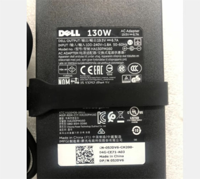 DELL 130W 19.5V 6.7A AC Power Charger Laptop Adapter JU012 DA130PE1-00 ADP-130DB B WRHKW VJCH5