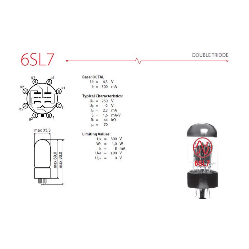 NEW Audio Valve Vacuum Slovakia JJ 6SL7 Replace 6N9P for tube amplifier