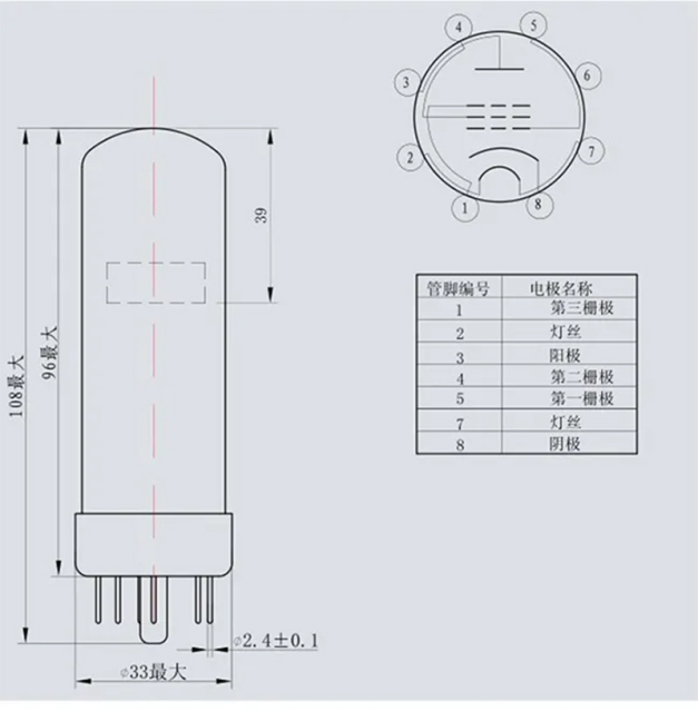 ShuGuang EL34-B Vacuum Tube Replaces 6CA7 EL34B 6P3P 5881 6550 KT88 EL34M EL34 Tube Amplifier HIFI Audio Amplifier