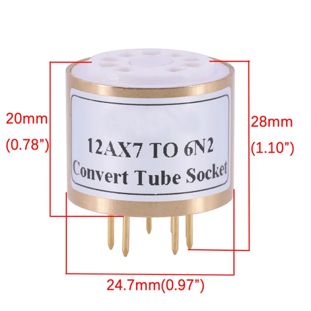 1PC 12AX7 12AU7 ECC82 ECC83 TO 6N2 6N1 6N6 6922 ECC88 E88CC DIY Audio Amplifier Vacuum Tube Convert Socket Adapter HIFI