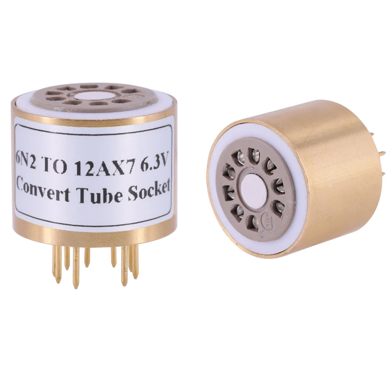 1pc 6N2 TO 12AX7 6.3V Valve Tube Amplifier Socket converter adapter bakelite socket with copper case