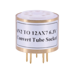 1pc 6N2 TO 12AX7 6.3V Valve Tube Amplifier Socket converter adapter ceramic socket with copper case