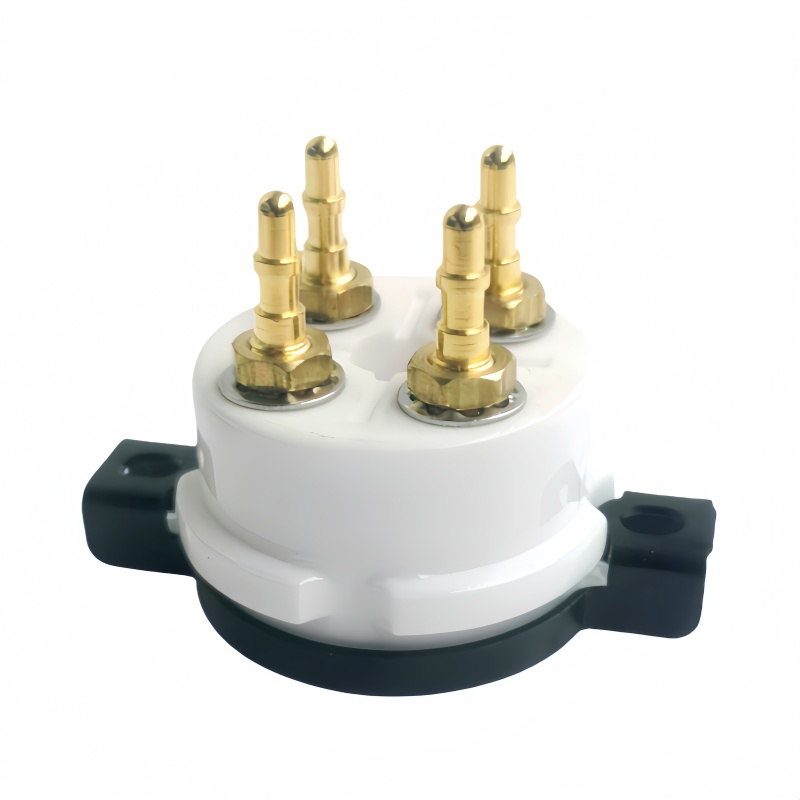 1PC EIZZ 4 pin 4pins Ceramic Vacuum Tube Socket for 2A3 274A 300B 300BC 801 811 WTIH SCREW