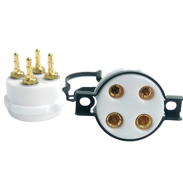 1PC EIZZ 4 pin 4pins Ceramic Vacuum Tube Socket for 2A3 274A 300B 300BC 801 811 WTIH SCREW