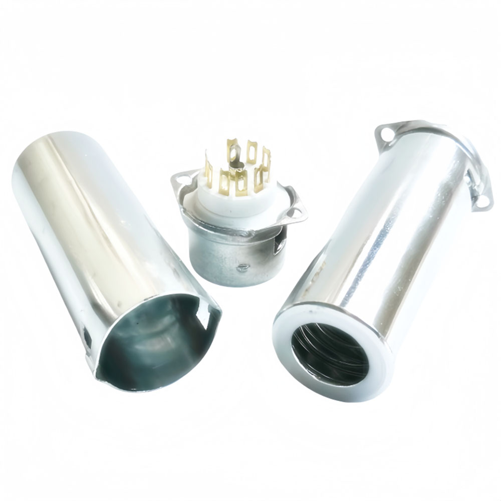 1PC Golden 9pin Tube socket for EL84 6BQ5 12BH7 6P1 With 70mm Shield Base  GZC9-F-B-70