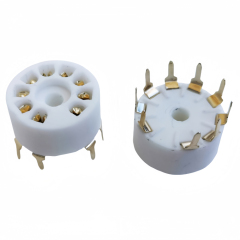 1PC Ceramic miniature 9-pin tube socket GZC9-A-G gold-plated 9-pin socket for PCB compatible with 6P1 6N1 6N3 6P14 tubes