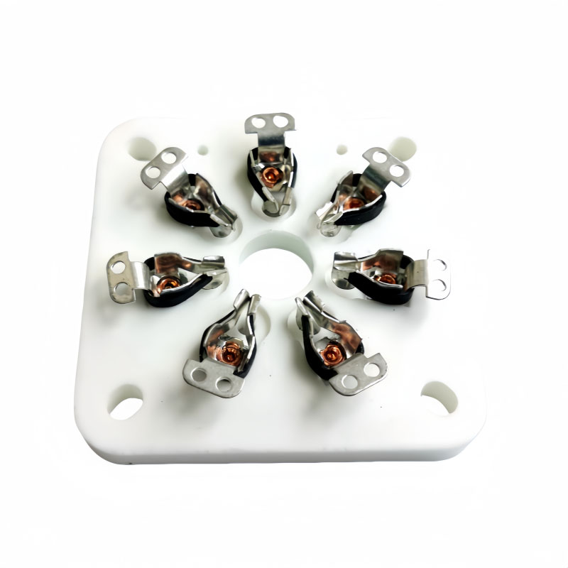 1PC Silver plated Ceramic Flat Panel 7-Pin Tube Socket GZC7-C for  6C33 FU29 FU19 FU32 FU30