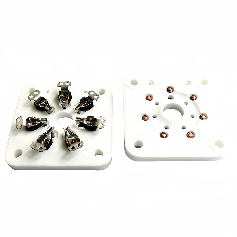 1PC Silver plated Ceramic Flat Panel 7-Pin Tube Socket GZC7-C for  6C33 FU29 FU19 FU32 FU30