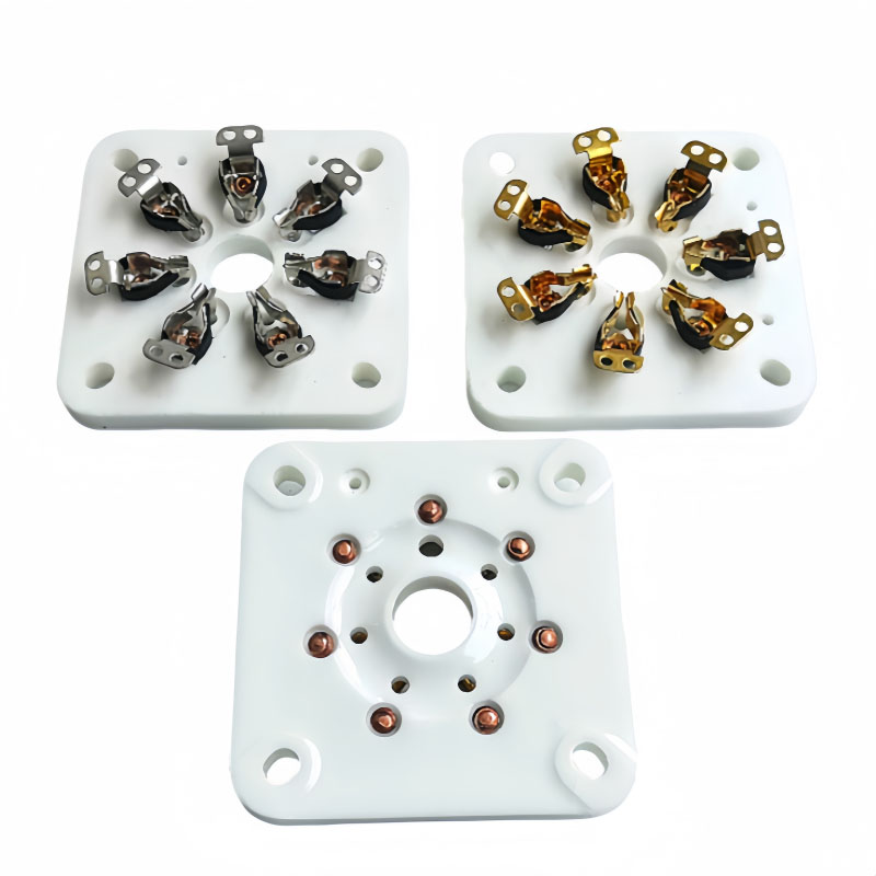 1PC Silver plated Ceramic Flat Panel 7-Pin Tube Socket GZC7-C for  6C33 FU29 FU19 FU32 FU30