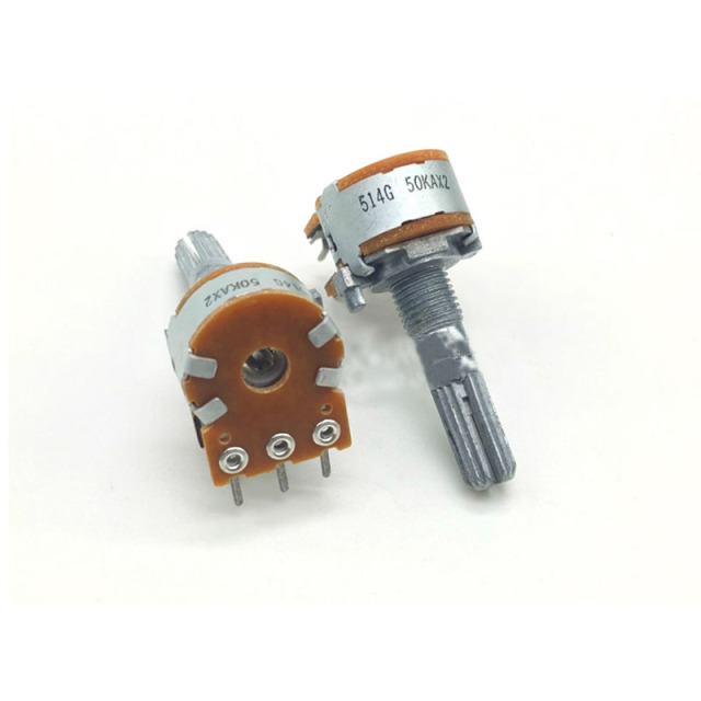 iPC ALPS Dual-Gang 6-Pin Type 16  RK163 A50K Potentiometer for Hi-Fi Audio Amplifier Volume Control