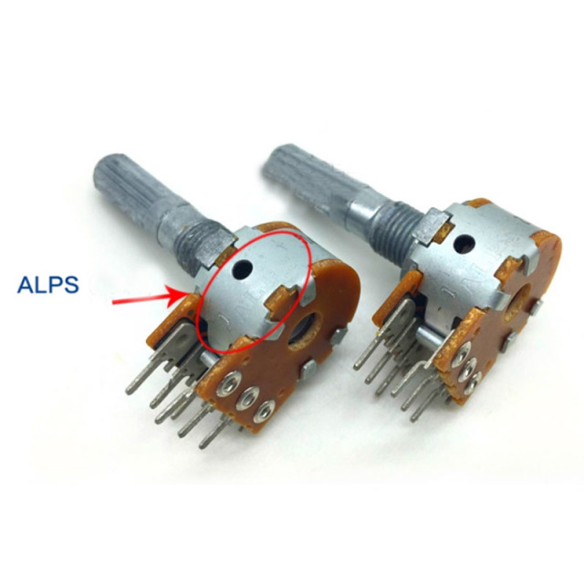 iPC ALPS Dual-Gang 6-Pin Type 16  RK163 A50K Potentiometer for Hi-Fi Audio Amplifier Volume Control