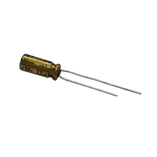 10pcs/lot  Nichicon FW 22μF 50V Audio Grade Electrolytic Capacitor (Gold Case) 5*11mm