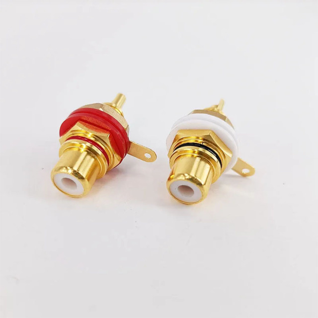 1PC EIZZ Phosphor Bronze 24K Gold-Plated RCA Signal Socket  Connector EZ-101 Tube Amplifier Lotus Socket Audio Signal