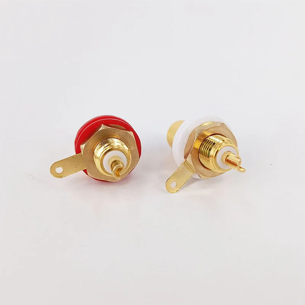 1PC EIZZ Phosphor Bronze 24K Gold-Plated RCA Signal Socket  Connector EZ-101 Tube Amplifier Lotus Socket Audio Signal