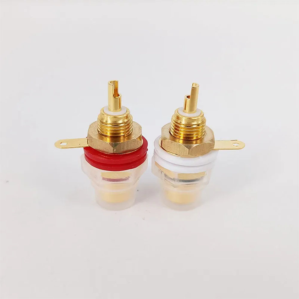1PC EIZZ Phosphor Bronze 24K Gold-Plated RCA Signal Socket  Connector EZ-101 Tube Amplifier Lotus Socket Audio Signal