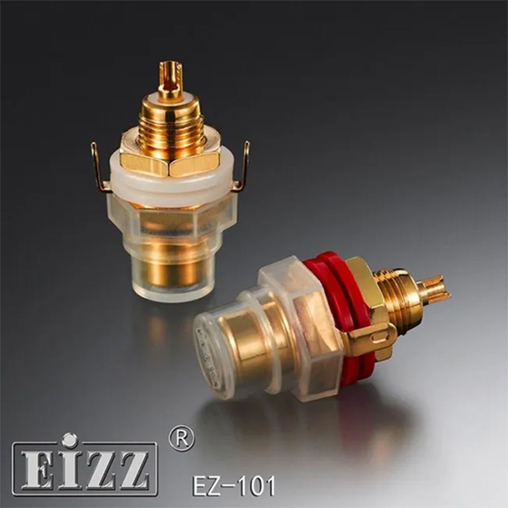 1PC EIZZ Phosphor Bronze 24K Gold-Plated RCA Signal Socket  Connector EZ-101 Tube Amplifier Lotus Socket Audio Signal