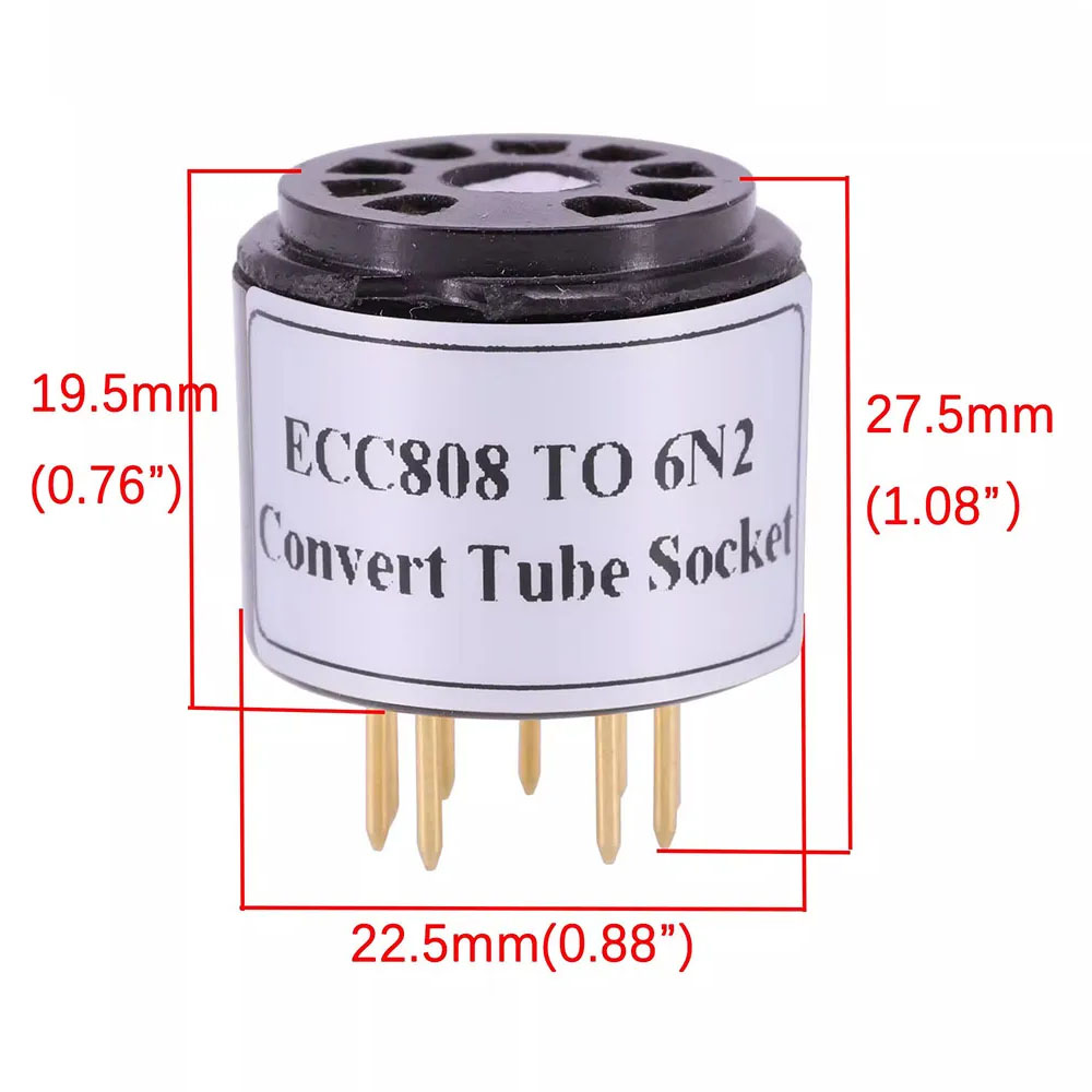 1PC ECC808 to 6N2  bakelite DIY Audio Amplifier Vacuum Tube Convert Socket Adapter