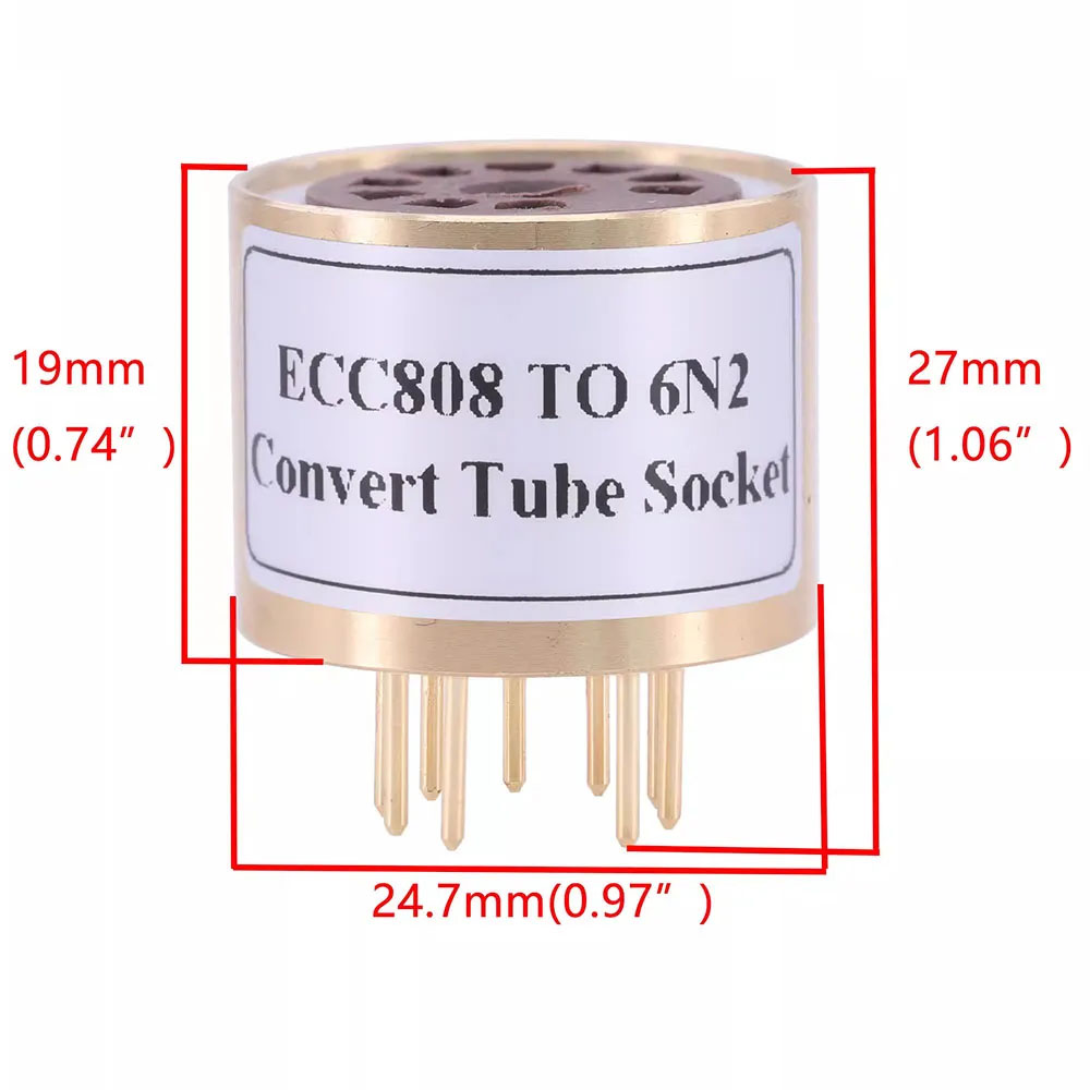 1pc handmade bakelite ECC808 to 6N2 DIY Audio parts Vacuum Tube socket Adapter converter