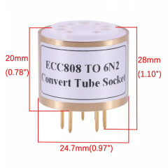 1pc handmade ECC808 to 6N2 Vacuum Tube Socket Adapter
