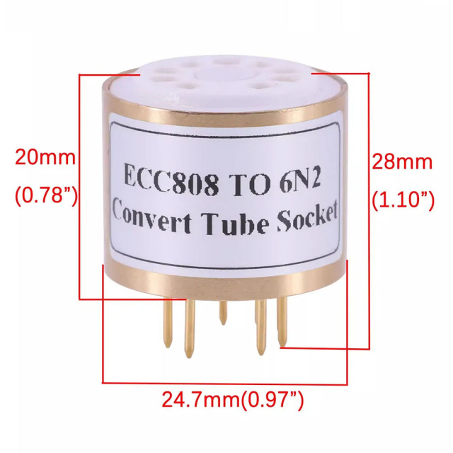 1pc handmade ECC808 to 6N2 Vacuum Tube Socket Adapter