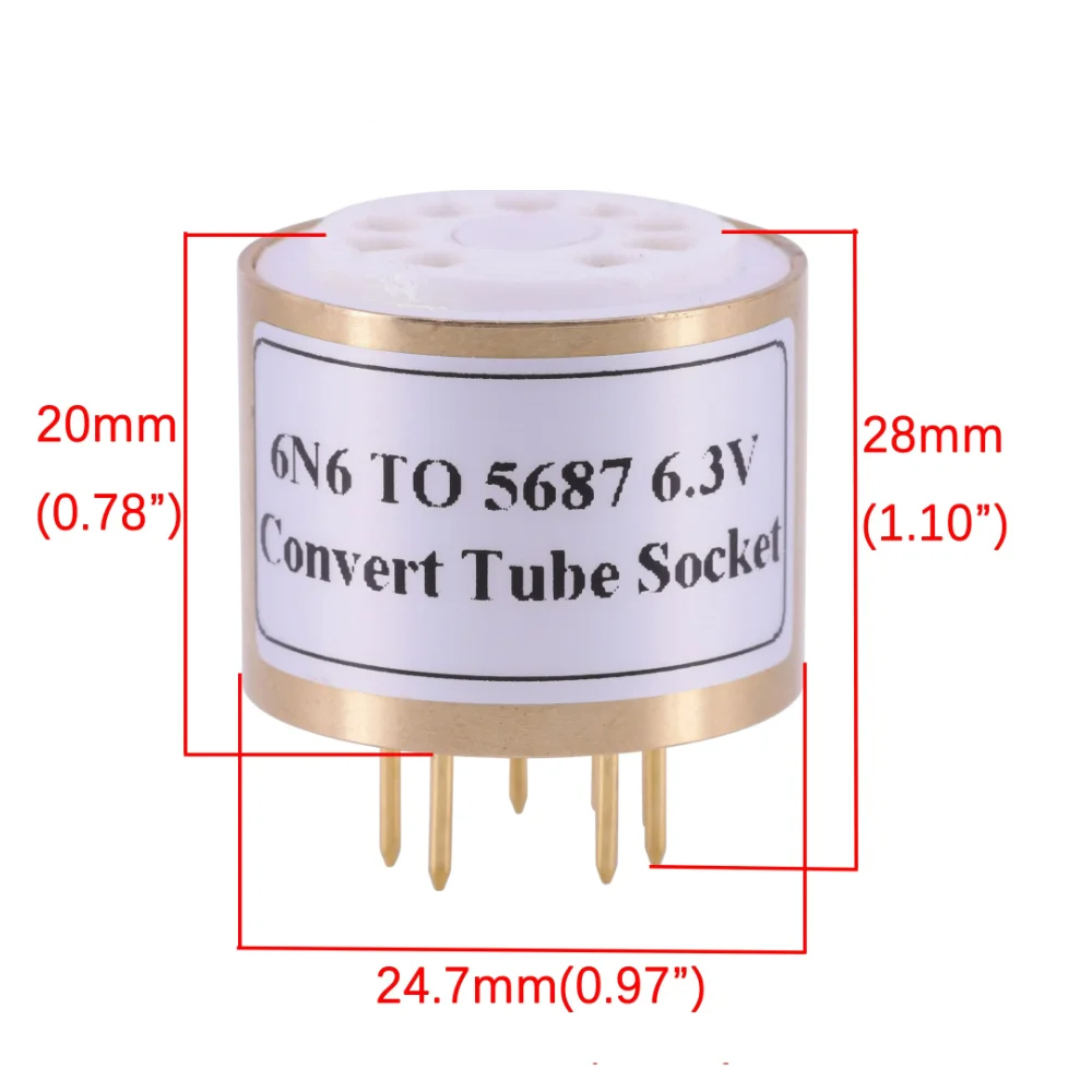 1pc handmade 6N6 to 5687  Vacuum Tube Socket Adapter for tube amplifier
