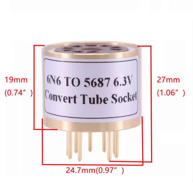 1pc handmade bakelite 6N6 to 5687 DIY Audio parts Vacuum Tube socket Adapter converter