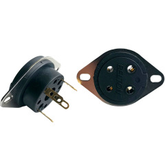 1PC BELTON Bakelite Gold-Plated 4-Pin Tube Socket Turret Terminal Compatible with 300B, 2A3, 811, 274A Tubes