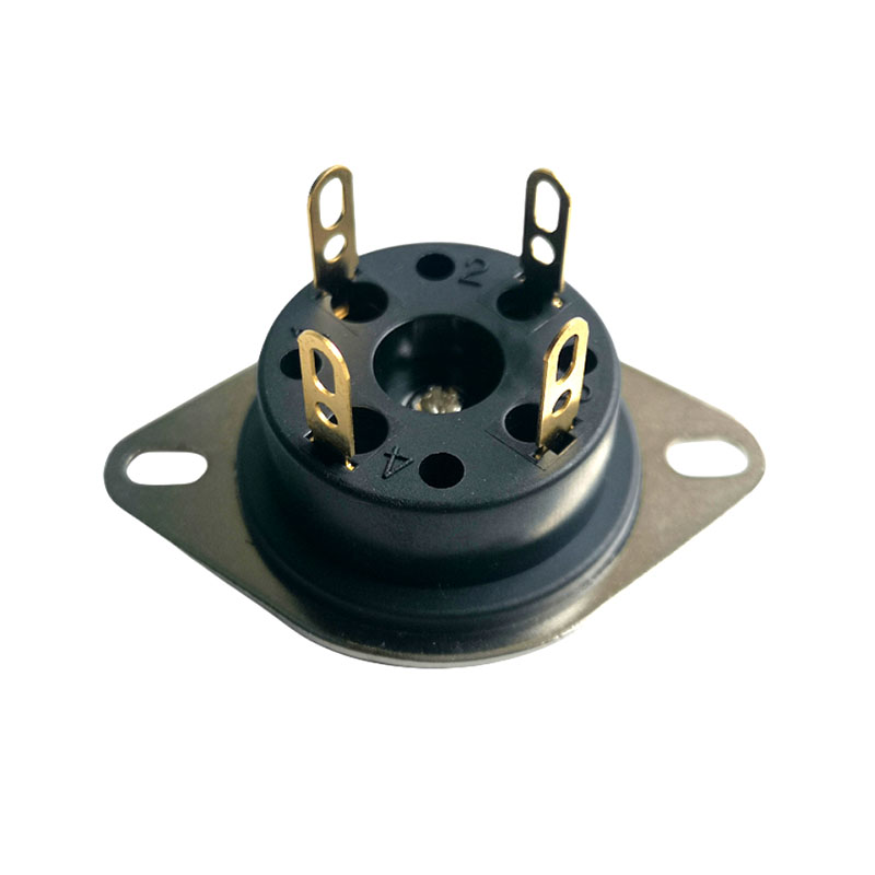 1PC BELTON Bakelite Gold-Plated 4-Pin Tube Socket Turret Terminal Compatible with 300B, 2A3, 811, 274A Tubes