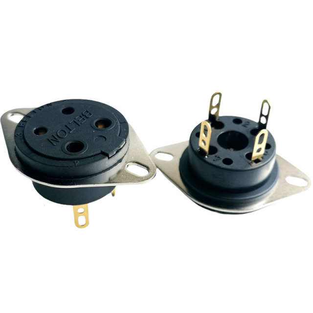 1PC BELTON Bakelite Gold-Plated 4-Pin Tube Socket Turret Terminal Compatible with 300B, 2A3, 811, 274A Tubes