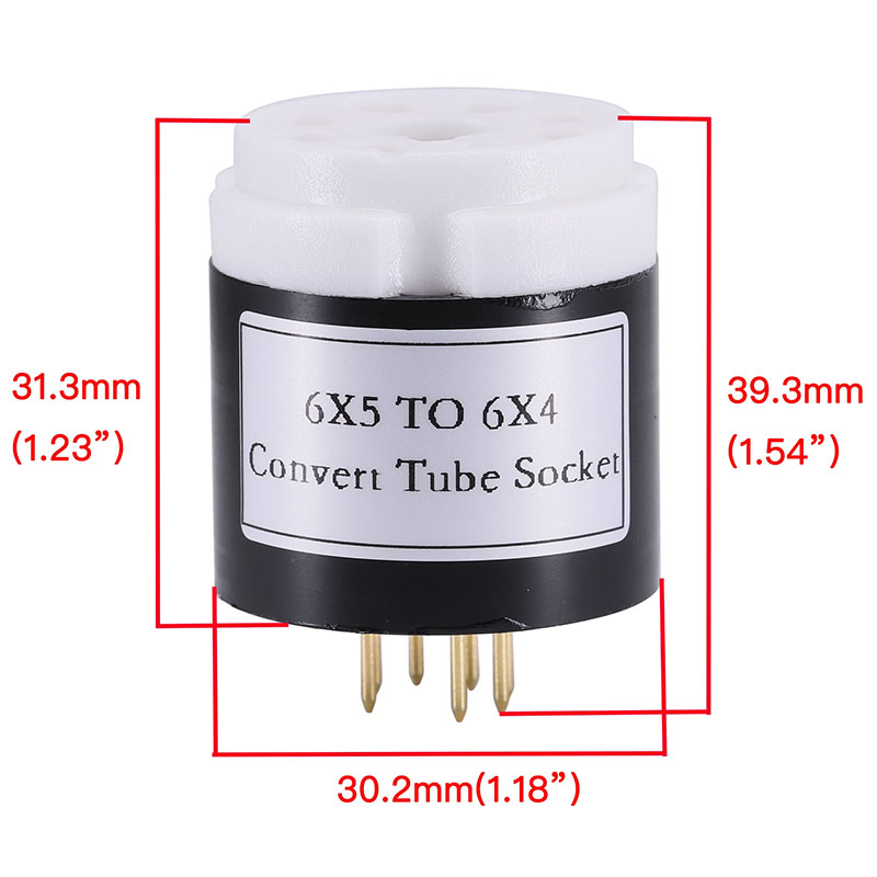 1pc handmade 6X5 TO 6X4  Vacuum Tube Socket Adapter for tube amplifier