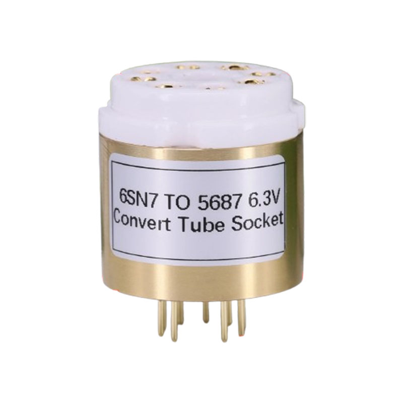 1pc 6SN7 TO 5687 6.3V Vacuum Tube Socket Adapter for tube amplifier ceramic  socket inside
