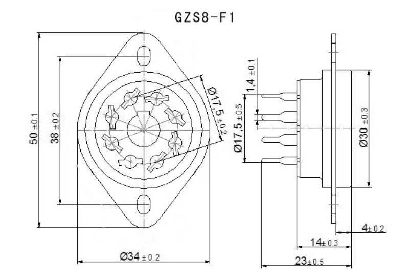 1PC 8pin bakelite PCB Mounting Vacuum tube socket for KT66 KT88 6SL7 6SN7 6CA7 6V6 5U4G  6J5 6J7 6L6 6SJ7 274B GZS8-F1 silver plated