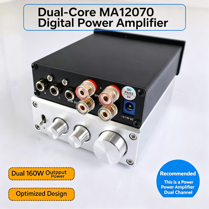 Dual 160W Output Power MA12070 Digital Amplifier with 19V 3.42A adapter
