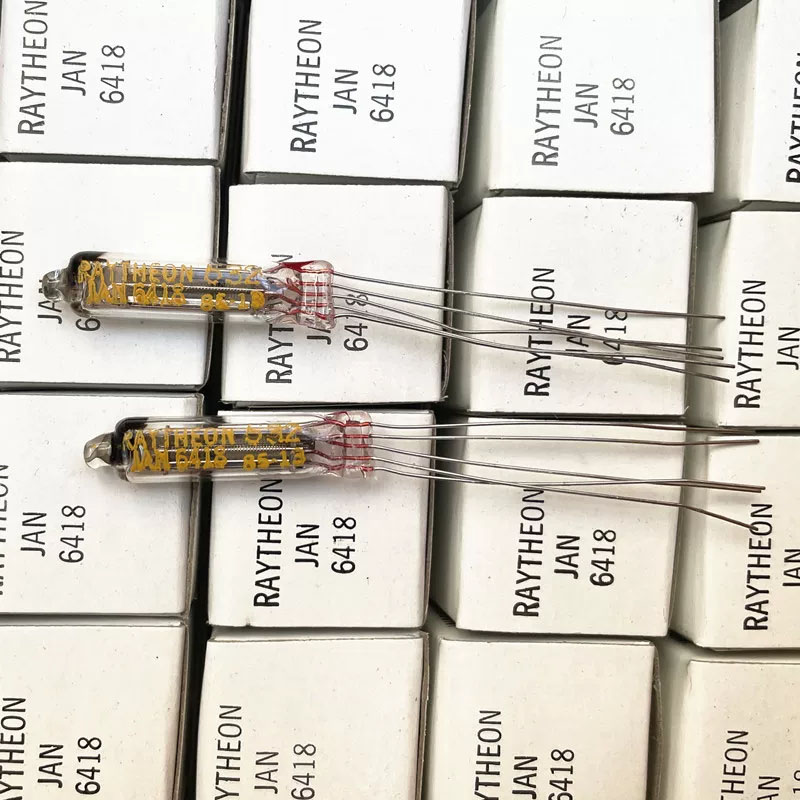 New old stock Raytheon 6418 Sub‑Miniature Vacuum Tube Brand New & Original Direct‑Heated Pentode