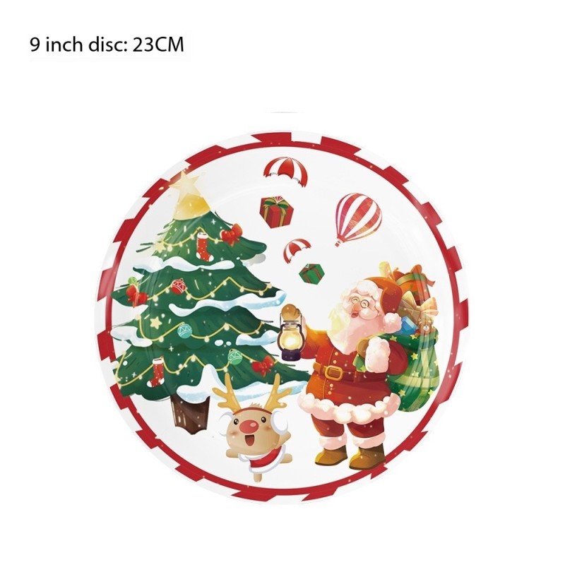 Christmas Party Disposable Tableware Set Santa Claus Snowman Paper