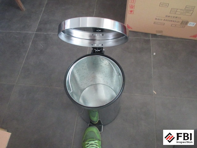 Fire resistant trash can inspection
