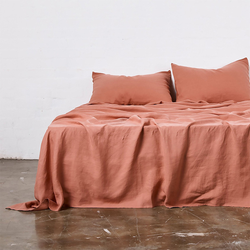 Solid Color Pure Linen Sheet Set