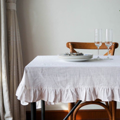 Linen Tablecloth with Flounce