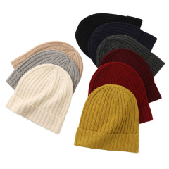 Basic Cuff Knit Cashmere Beanie